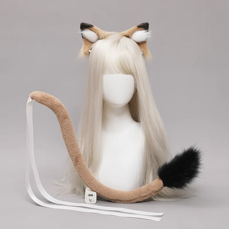 

Cartoon Cat Ears Tail Set Masquerade Lion Cosplay Props Carnival Party Costume Ear Hair Clips Headwear Lolita Kawaii Accessories