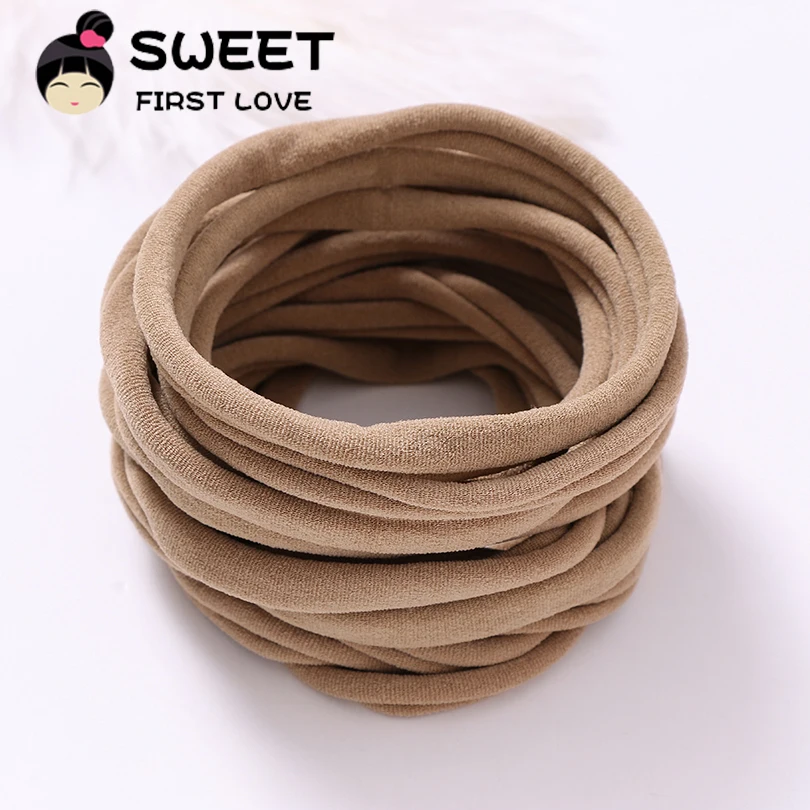 10 шт./лот телесные мягкие 3 см Детские нейлоновые повязки на голову бесследные