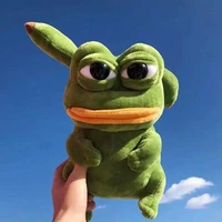 pokemon anime pikachuka wow spoof sad frog plush toy child cosplay pepe keychain cute room decoration plush doll