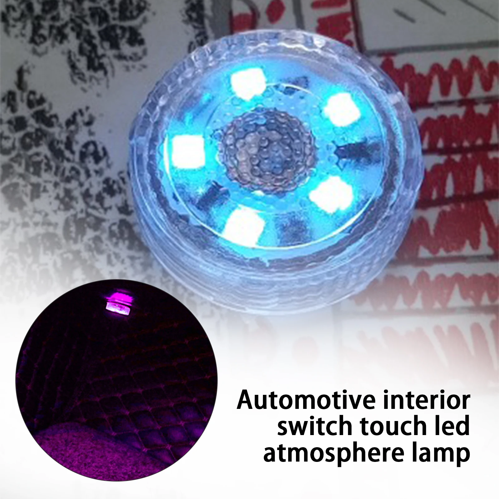

Mini LED Car Touch Switch Light Auto Wireless Ambient Lamp Portable Night Reading Light Car Roof Bulb Car Interior Light