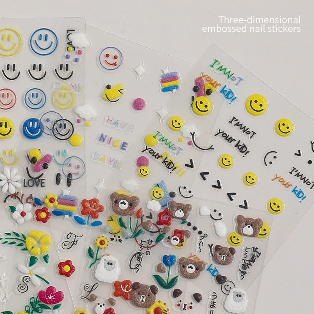 

Set 5D Nail Art Chocolate Food Embossed Design Transfer Sticker Applique Wedding Flower Nail Art Creative Decoration Accessories
