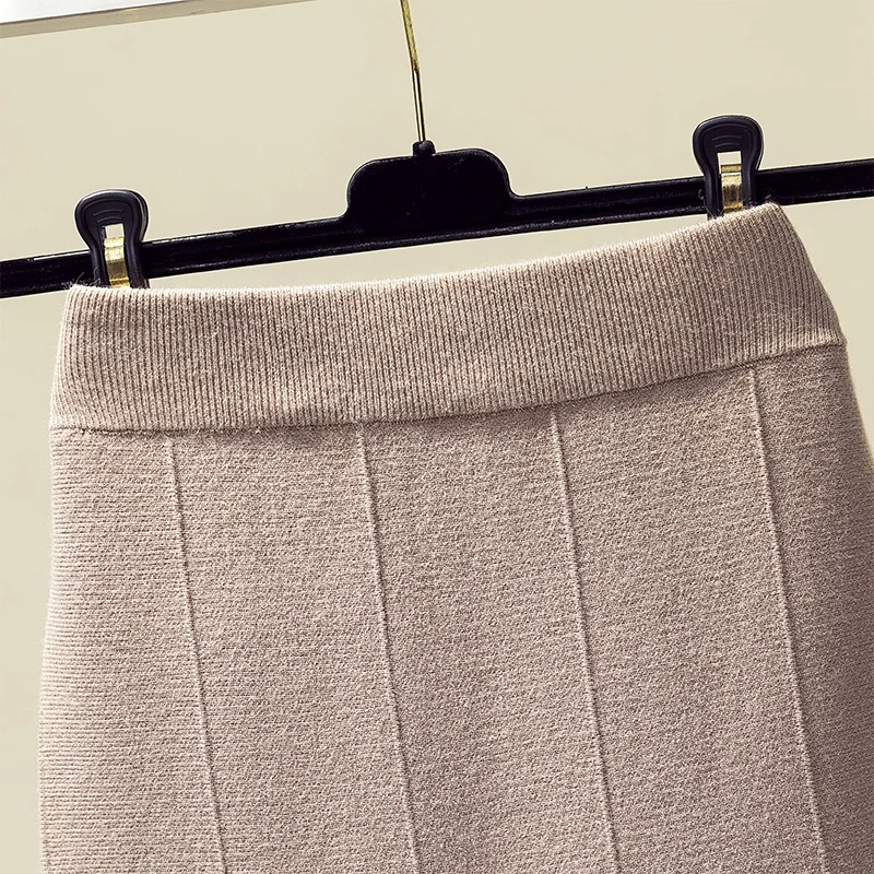 3xl Большие размеры Длинные юбки для женщин женские офисные осень зима faldas negras трикотажные длинные юбки "рыбий хвост" женские A5545