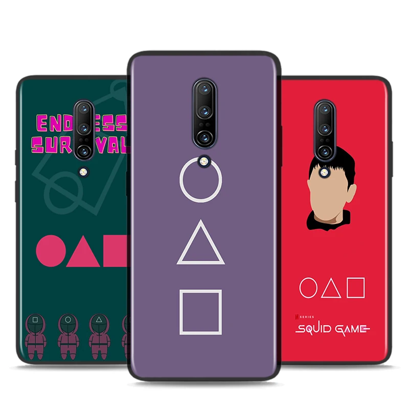 

Cute Squid Game Korea For LG G8 G8S G8X V35 V40 V50 V60 ThinQ Q60 K40 K50 K30 K51 K61 K71 K92 5G Black Phone Case