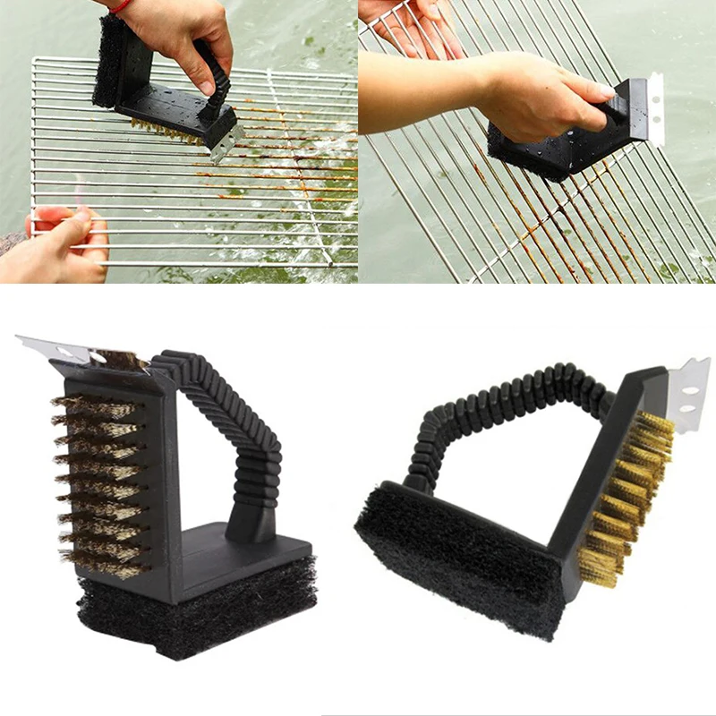 BBQ Cleaning Cleaner Home Barbecue 3 in 1 with Scraper Multifunctional Brush Garden Kitchen | Дом и сад