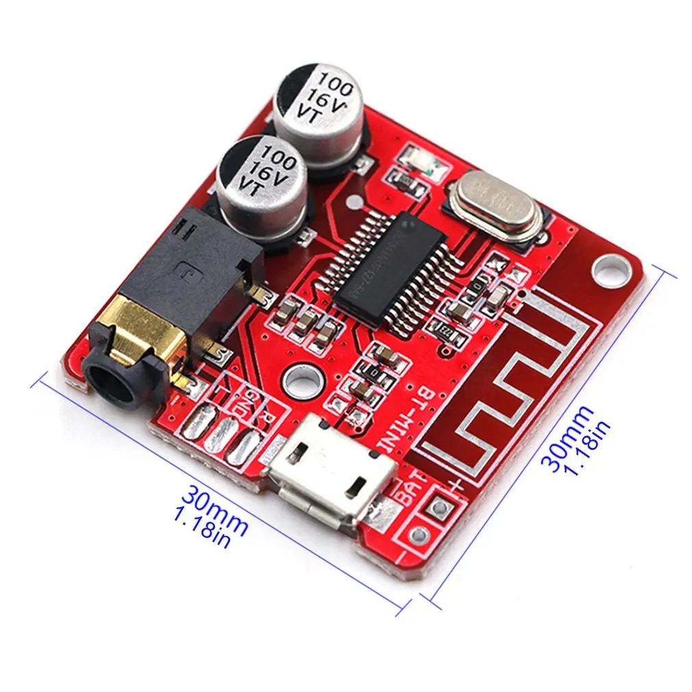 

Audio Receiver Board Wireless 4.1 Mp3 Lossless Decoder Board Wireless Stereo Music Module 3.7-5V XY-BT-Mini Decoding Board MP3