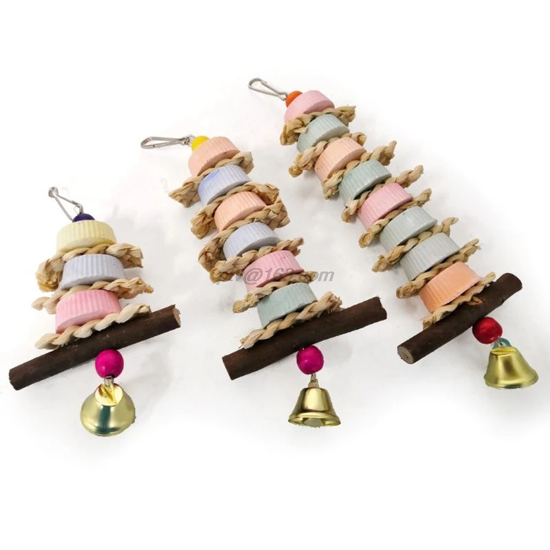 Птицы попугаи шлифовальный камень жевательная игрушка веревка для укуса рта