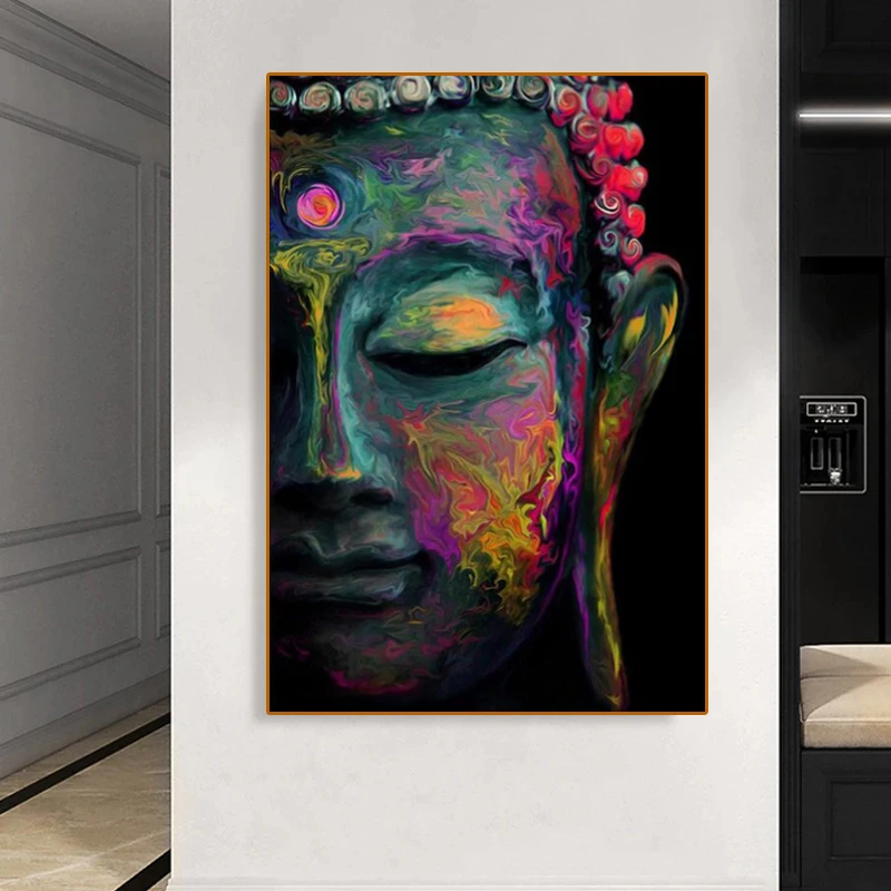 

Watercolor Buddha Statue Art Painting Abstract Buddha Statue Canvas Painting Print Posters and Prints Decorative Painting