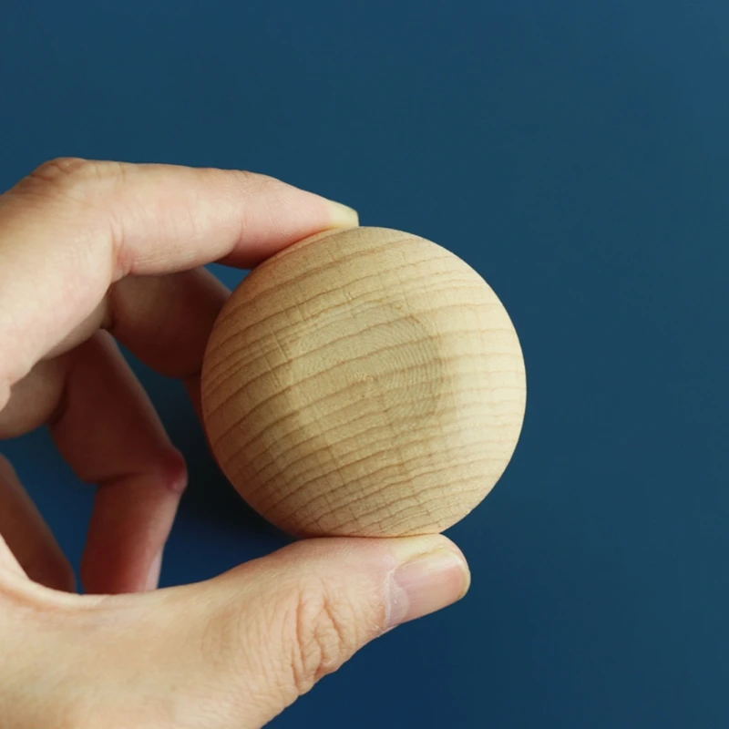 

Baby Beech Teether Bell Rattle Wooden Ring Soother Molar Toddler Teething Toys Q1FE