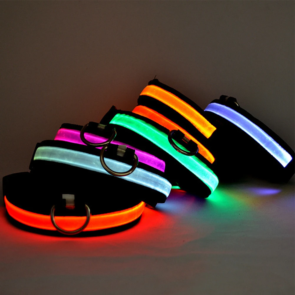 

Night Light Dog Collar Nylon LED Pet Collar Safety Anti-lost Flashing Glow Collars Light Up Reflective Safety Dog Cat Supplies