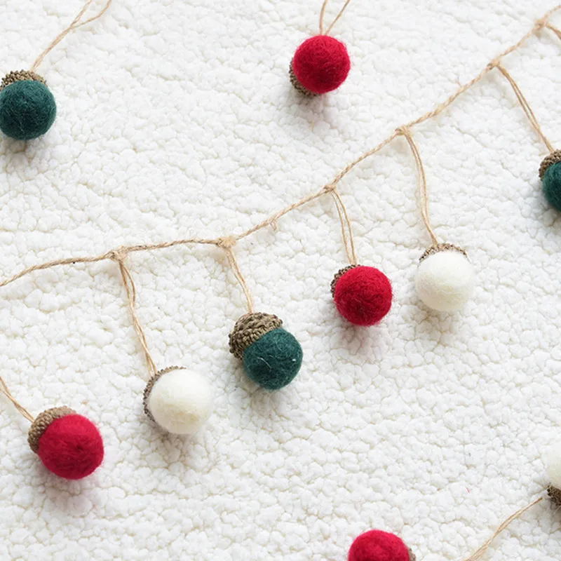

6PCS Felt Acorn Christmas Tree Ornaments Hanging Ball Home Office School Party Craft DIY Decoration New Year 2022 Kids Gift