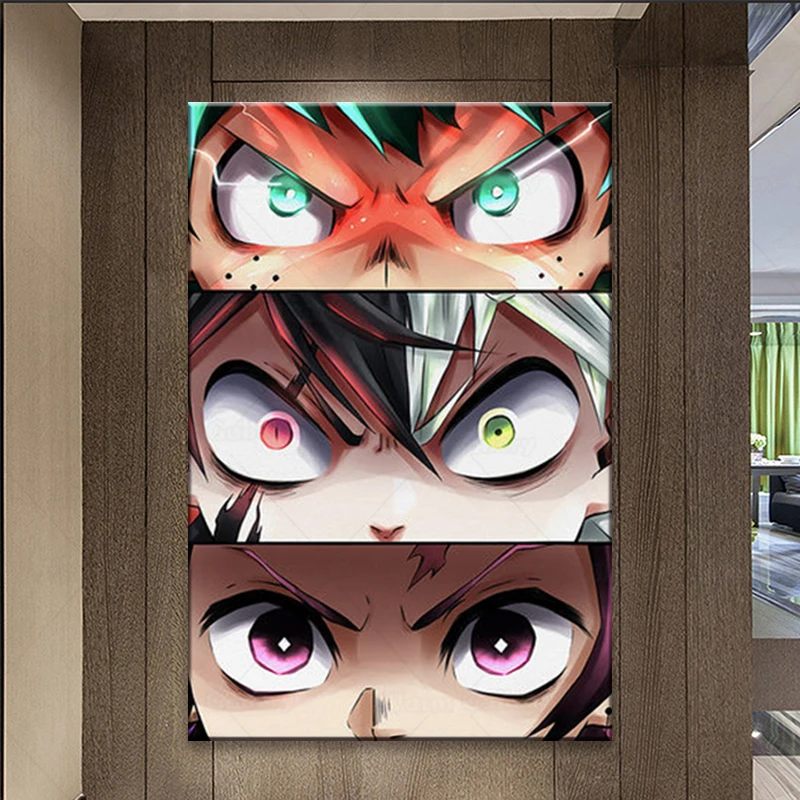 Декоративный фон на холсте с изображением аниме рассекающие демонов | Дом и сад