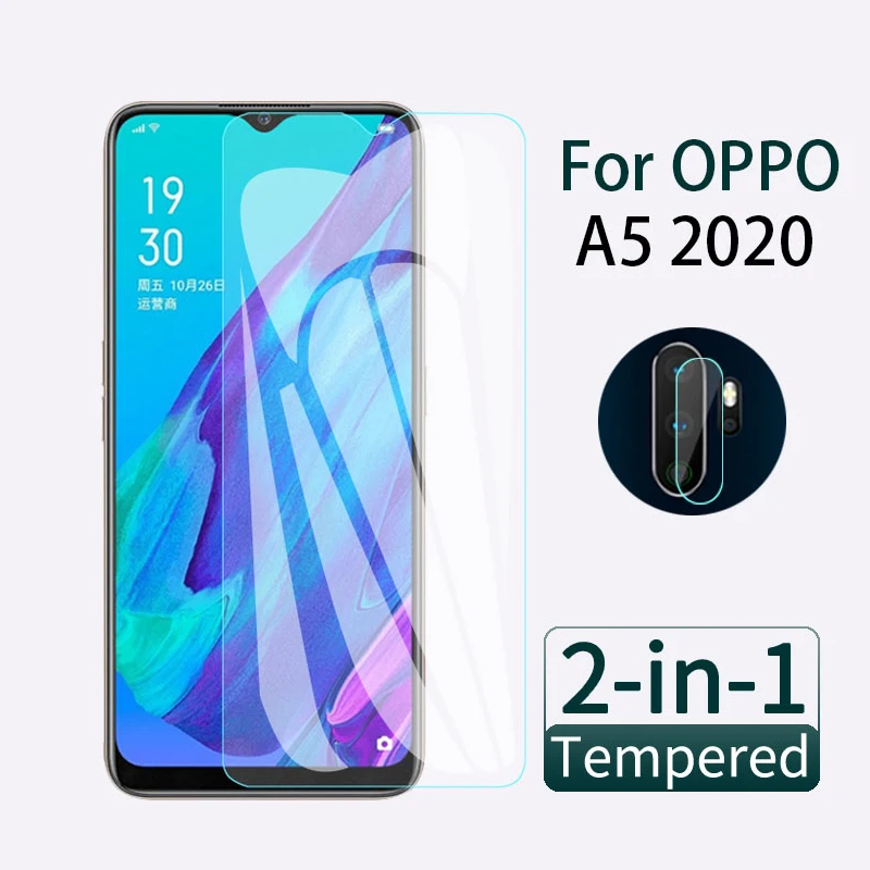 Защитное стекло для экрана 2 в 1 защитное с полным покрытием OPPO A5 2020 Камеры Len Oppo A9