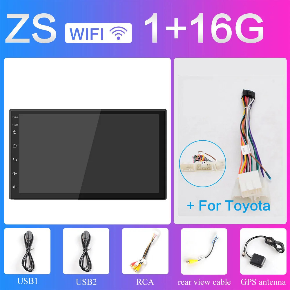 1G-Toyota 2din Android 8,1 система сенсорный экран 7 дюймов HD 2 DIN автомагнитола gps навигация Автомагнитола мультимедиа плеер - Цвет: 1G-Toyota