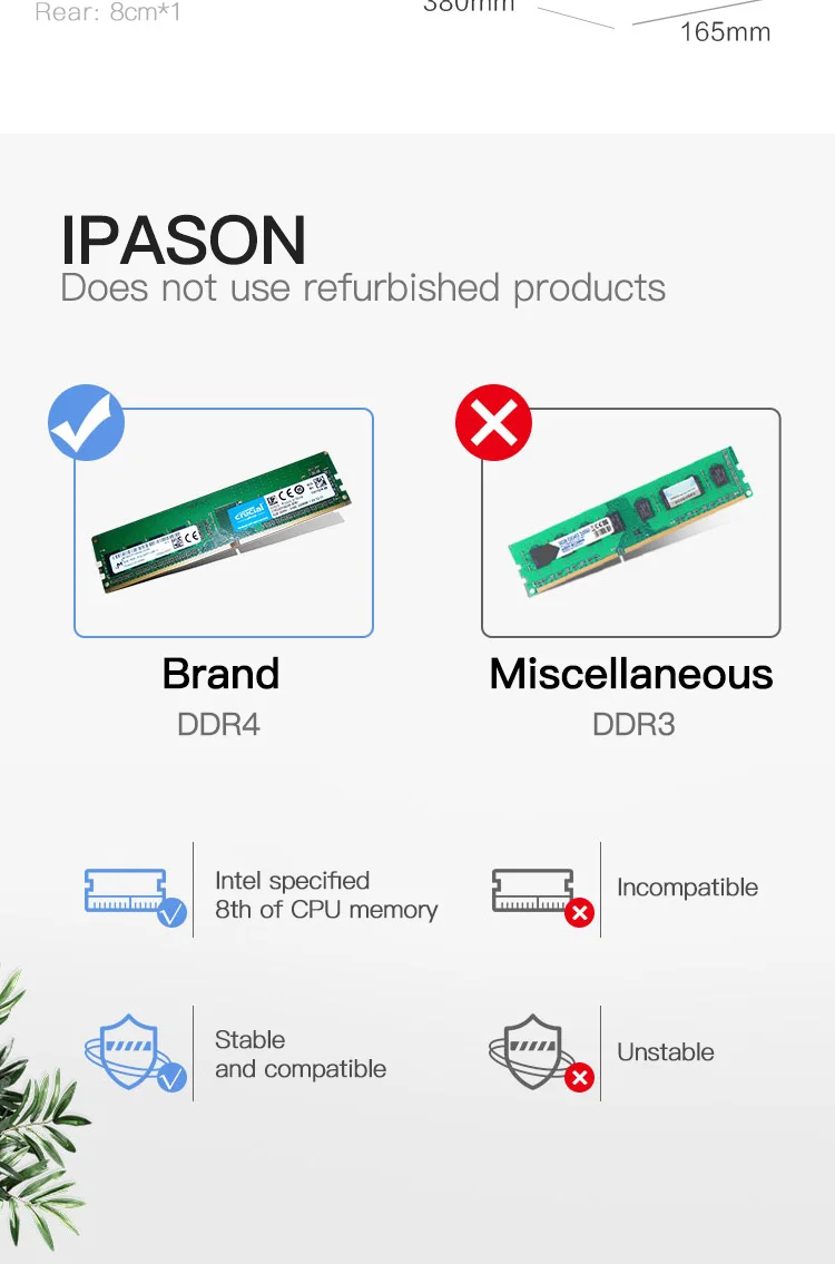 IPASON офисный компьютер G3930 обновление G4900 DDR4 4G 120G SSD домашний офис предприятие закупки настольный компьютер