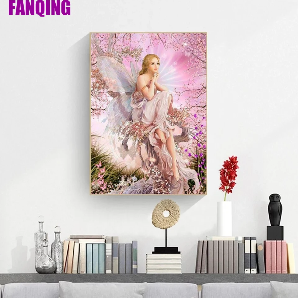 

Алмазная мозаика 5D «сделай сам», алмазная живопись, вышивка крестиком, алмазная вышивка, эльфы, девочка, круглая вышивка, украшение для дома