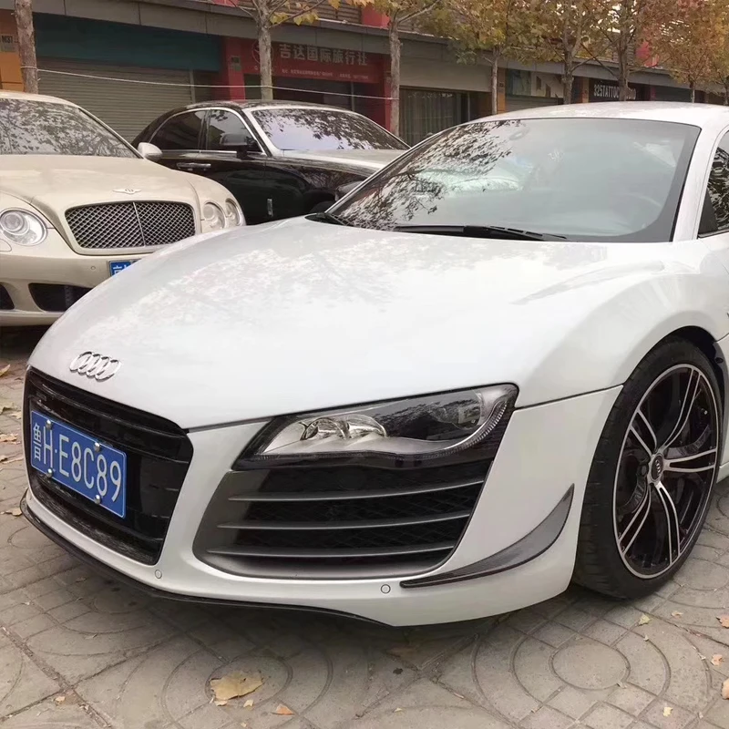 Накладка на передний бампер из углеродного волокна для Audi R8 V8 V10 2008-2015 2 шт.