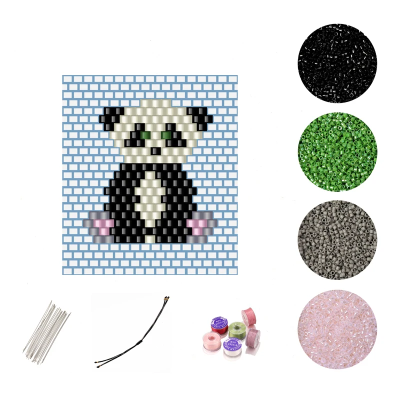 

FAIRYWOO Panda Bracelet Punk Animal Bangles Charm Miyuki Beaded Jewelry DIY Accessories Jewelry Making Kit For Women Wholesale
