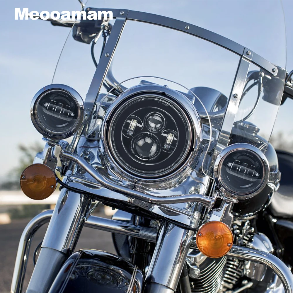 Светодиодный налобный светильник s для harley davidsion аксессуары 7 дюймов Круглый 4 5