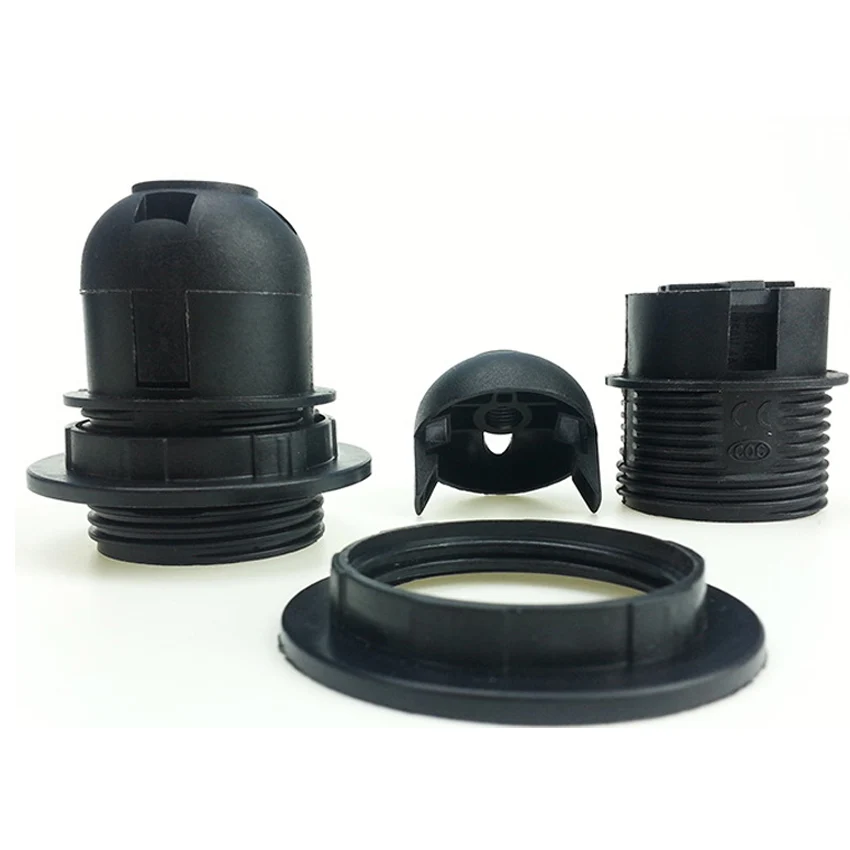 5PCS White Black 4A Half Tooth Screw E27 Lamp Holder Energy Save Chandelier Led Bulb Head Socket Fitting Vintage Light Base E26 |