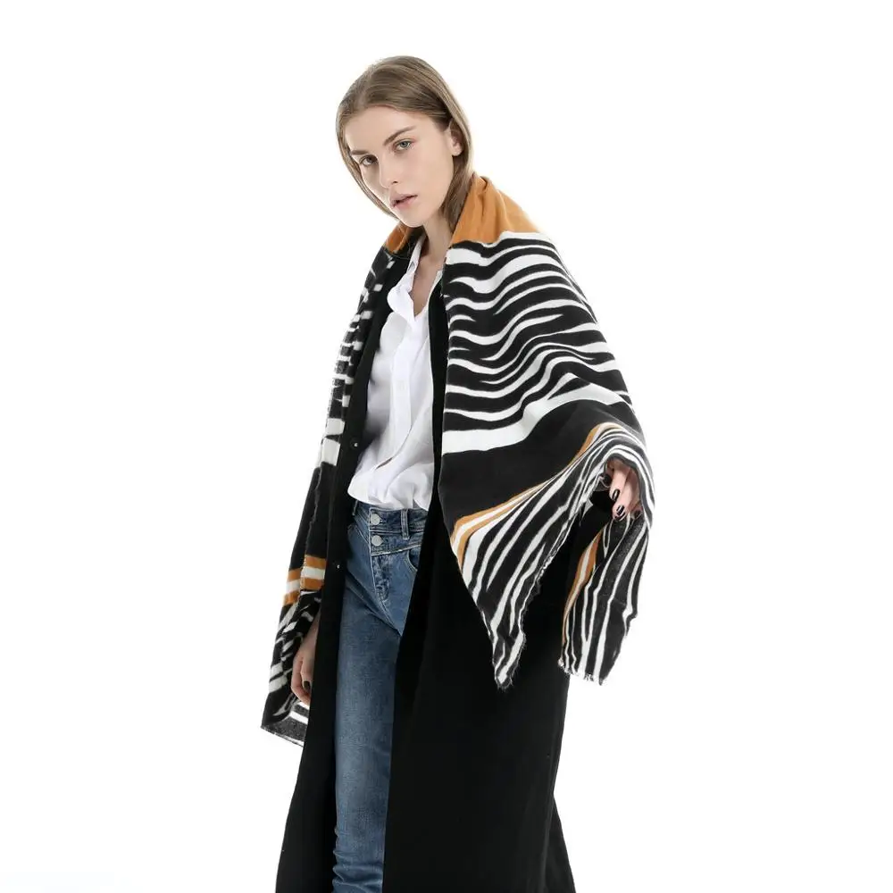 Осенне-зимний женский контрастный цветной шарф шарфы из пашмины широкие клетки