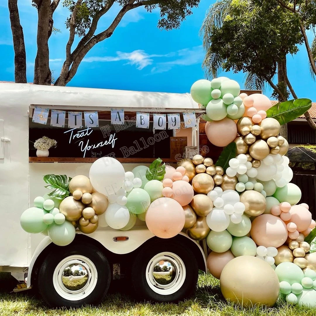 

158pcs White Latex Double Green Balloons Birthday Wedding Party Decorations Air Helium Ballons Kids Baby Shower Gifts Baloons