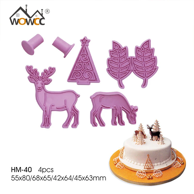 WOWCC инструмент для запекания 3D форма печенья лось олень пластиковый штамп