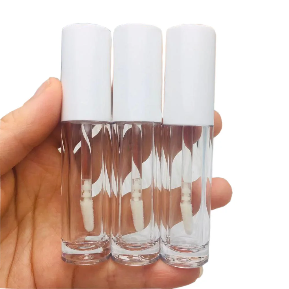 

5/20/100pcs 5ML Empty Lip Gloss Tubes Bright White Cap DIY Cear Eyeliner Bottle Cosmetic Packing Container.