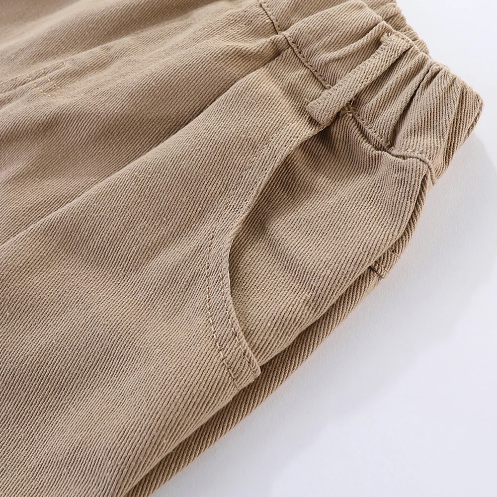 

Mudkingdom Boys Girls Pants Casual Solid Elastic Waist Kids Pant Fashion 2021 Children Trousers