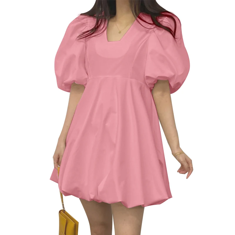 

Women Dress 2021 VONDA Vintage Half Sleeve Holiday Party Mini Dresses Summer Bohemian A-line Dress Casual Vestidos Oversized