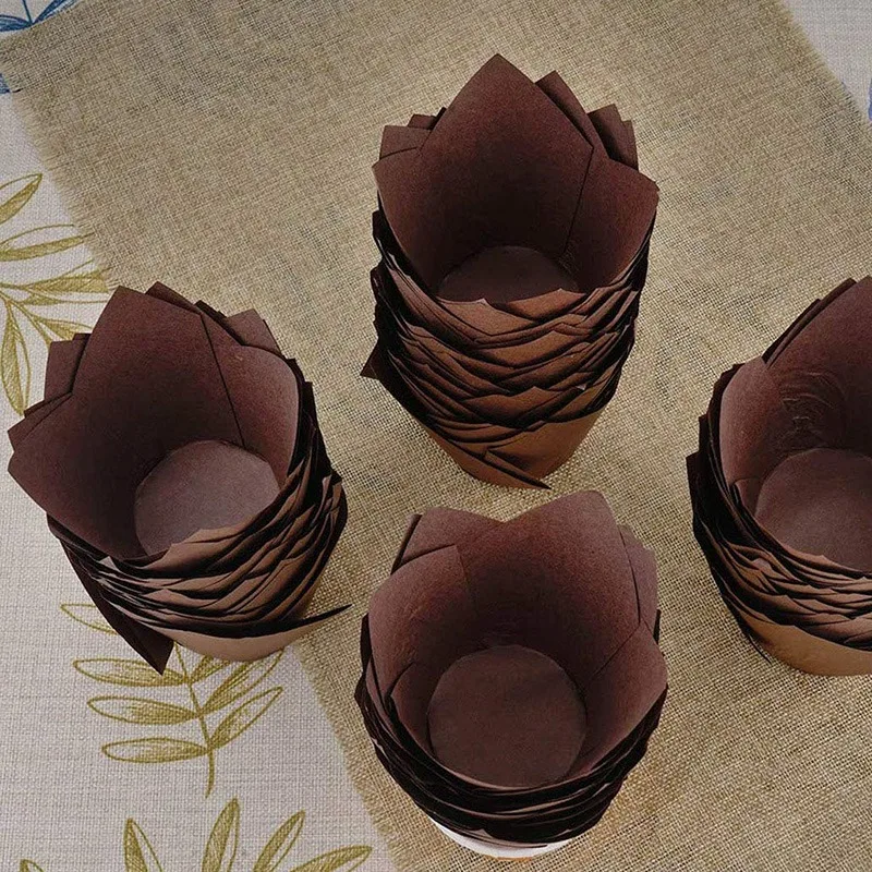 Тюльпан кексы чашки для выпечки упаковка кексов подходит дней рождения свадеб