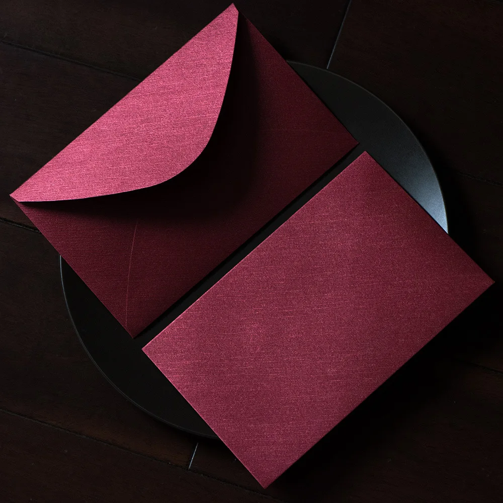 Wine red 20 шт свадебные приглашения конверт красное вино Bao синий текстурированный конверт поздравительная открытка праздник Бизнес Конверт - Color: Wine red