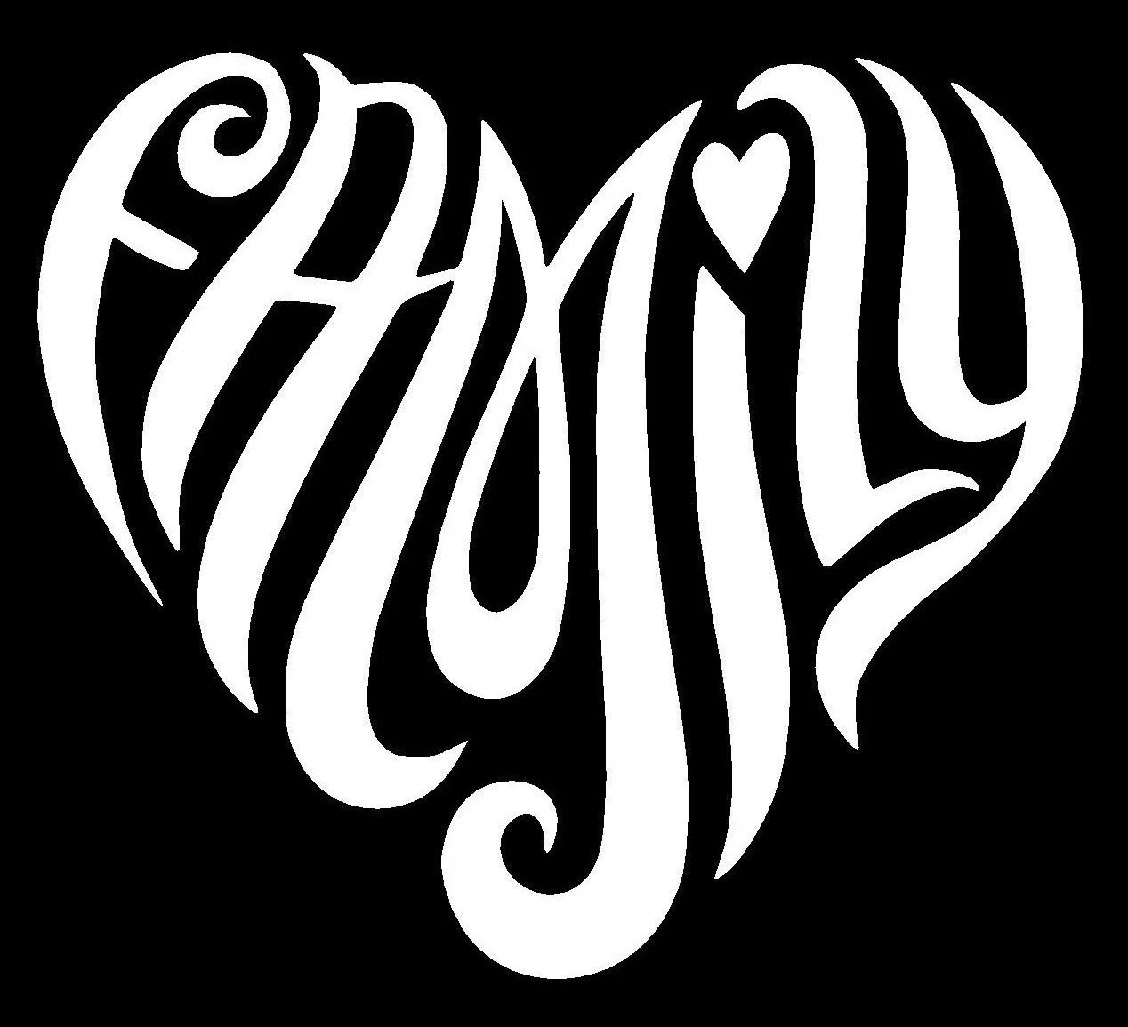 

Family Heart Vinyl Decal Sticker Window Love sticker 13x12cm