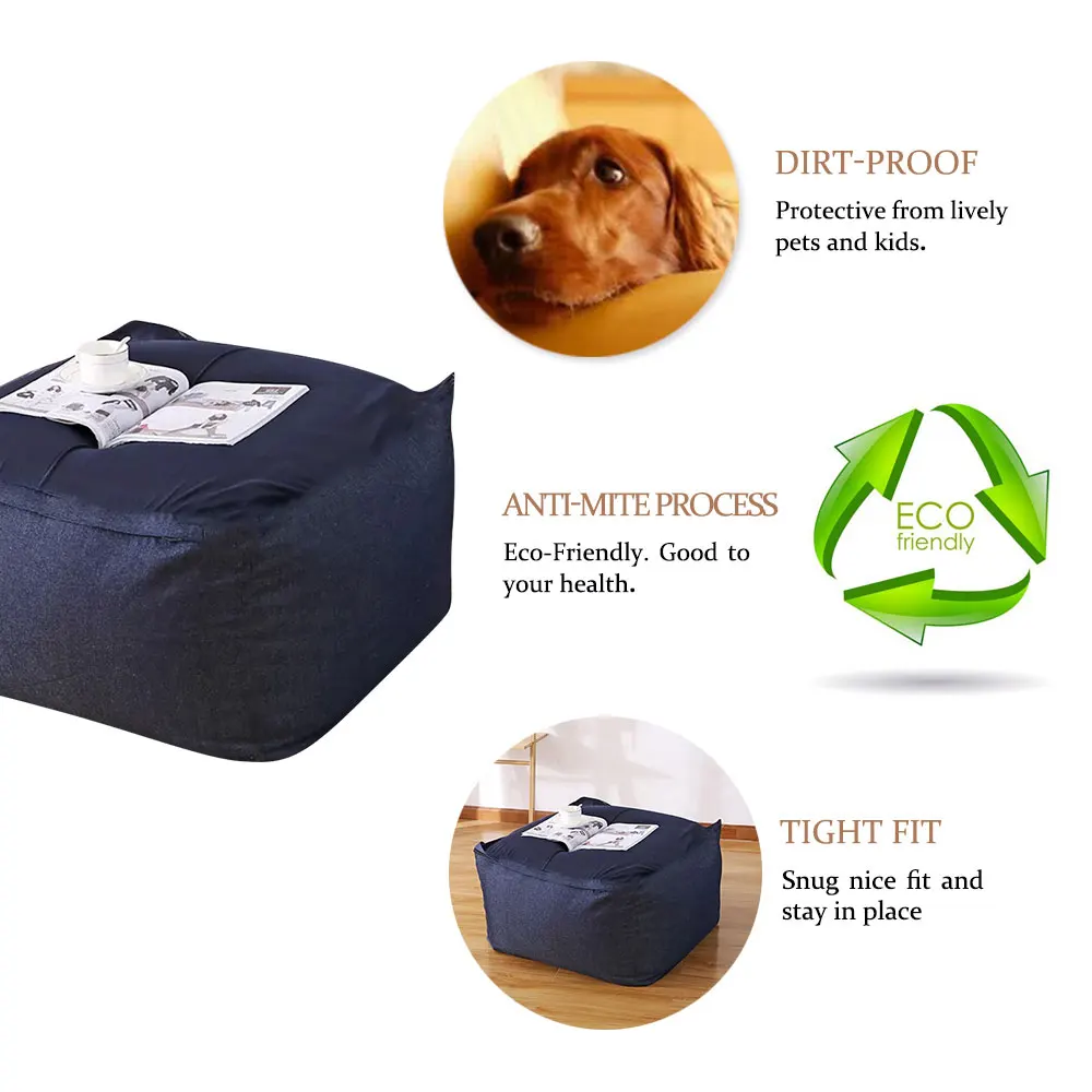 Чехлы для диванов Lazy Bean Bag стулья без наполнителя из льняной ткани сиденье пуф