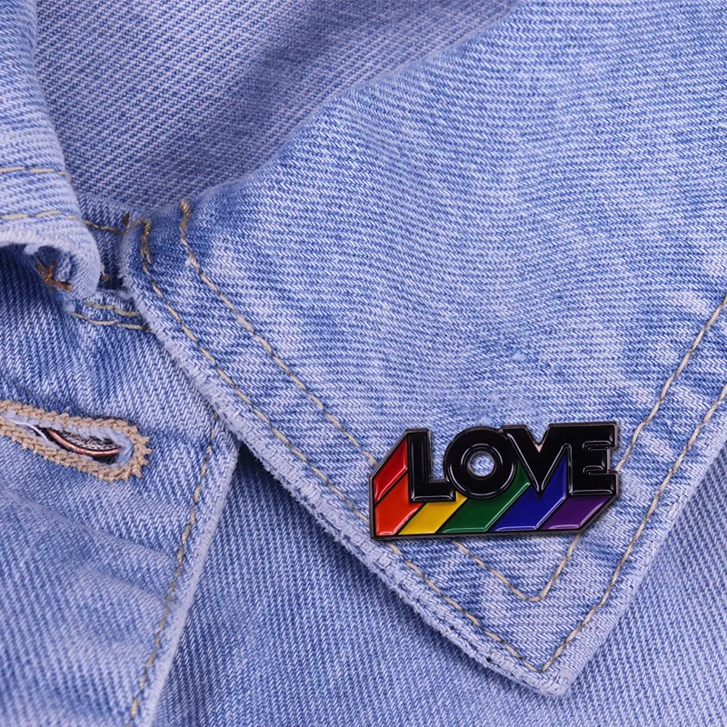 Эмалированная брошь с надписью LOVE булавки модная булавка на лацкан ЛГБТ-тема