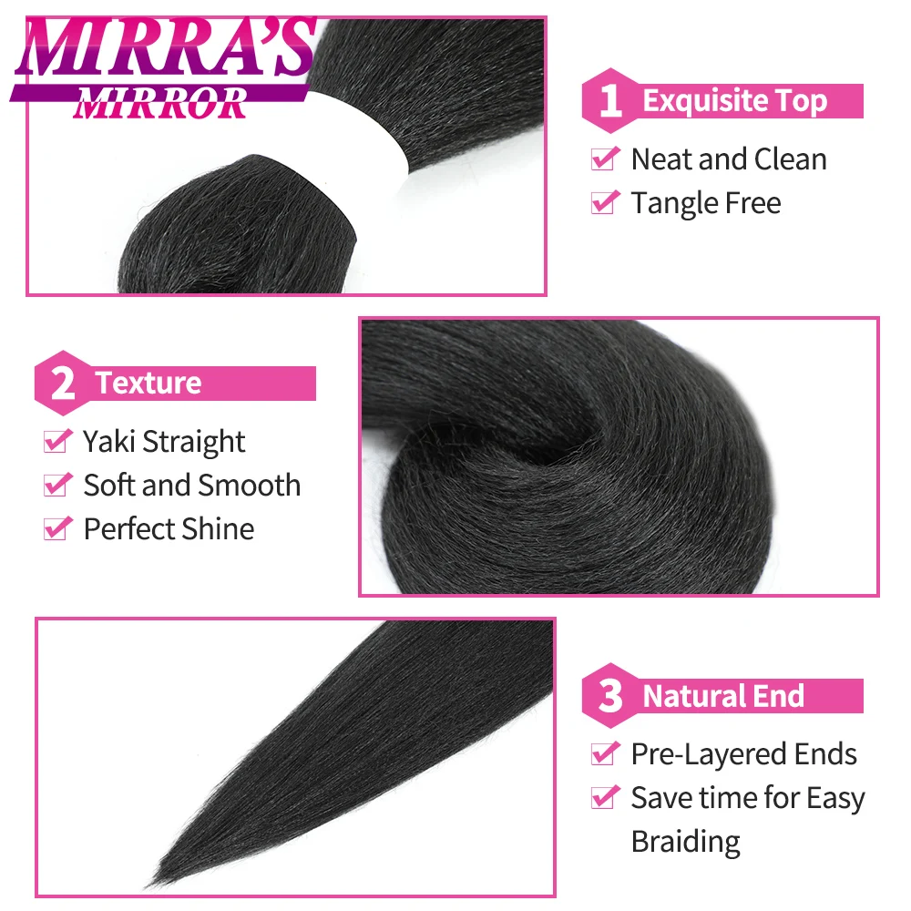 Kanekalon Hair-Extension Braid Яки Вязание крючком Предварительно растянутые плетеные волосы
