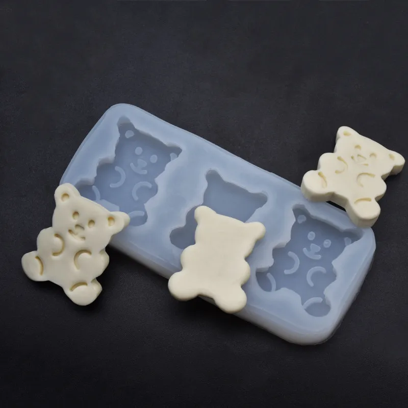 Милая фотоформа для шоколада с 3 отверстиями инструменты выпечки печенья мыла