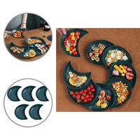 european style kitchen plate crescent shaped pp snack fruit beautiful food dish serving dishes food dish 5 pcs