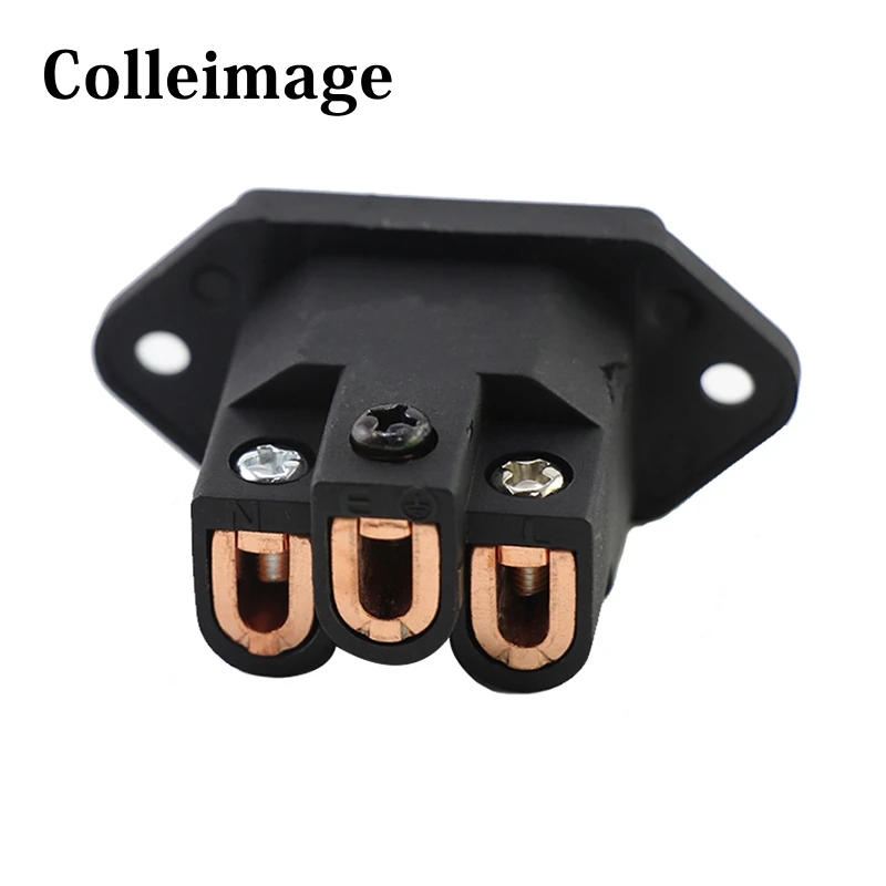 Colleimage HiFi FI 06 из чистой меди AC IEC Входная розетка с позолотой 3 шт.|Электрические