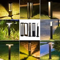 waterproof led garden lawn lamp modern aluminum pillar light outdoor courtyard pathway villa landscape lawn bollards light