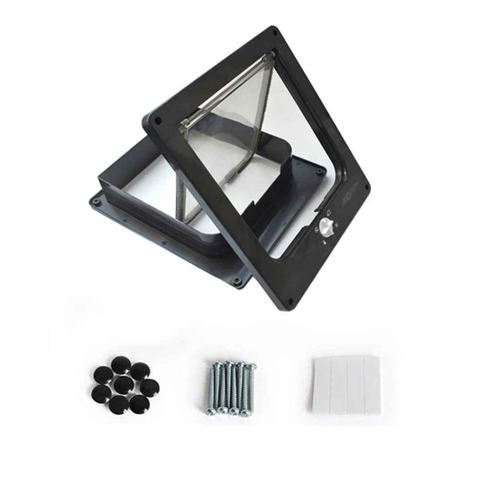 

Pet Door 4 Way Lockable Dog Cat Kitten Door Security Flap Door ABS Material L Animal Small Pet Cat Dog Gate Door Pet Supplies