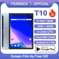 perkbox black 32gb emmc storage android 9 gaming tablet 10 inch 5mp camera 1280x800 hd screen 2 5d glass 3g phone call wifi gps