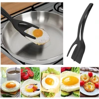 2 in 1 grip and flip tongs egg spatula tongs clamp pancake fried egg french toast omelet overturned kitchen accessories