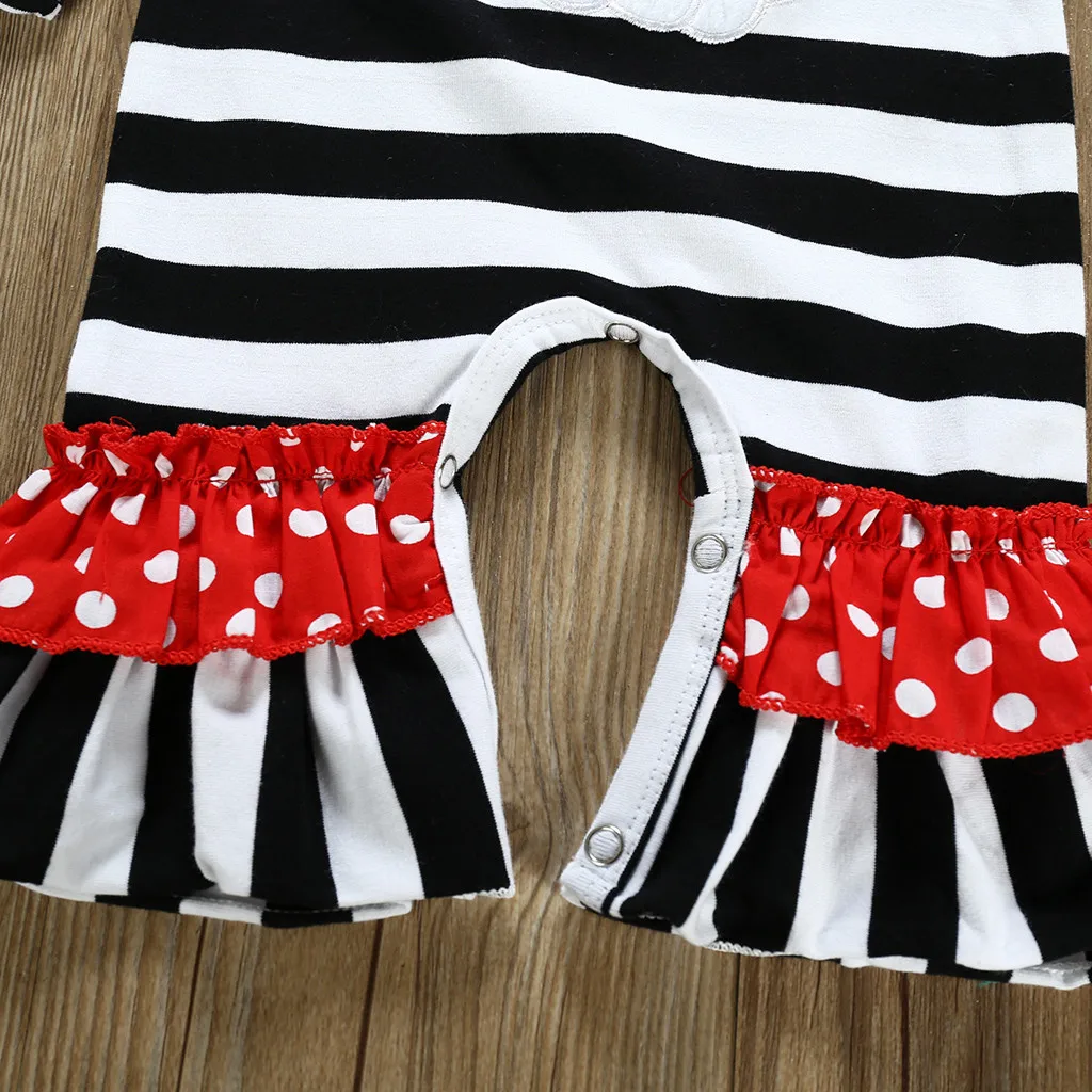 Детский комбинезон в полоску с принтом Санты|Ромперы| |