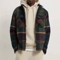 plaid jacket mens autumn winter casual fleece warm slim fit shirt coats male