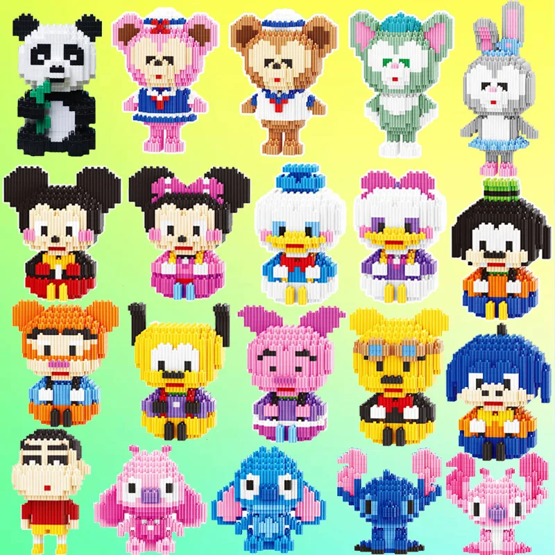 318 шт. + Мультяшные Волшебные строительные блоки модель Микки и Минни фигурки