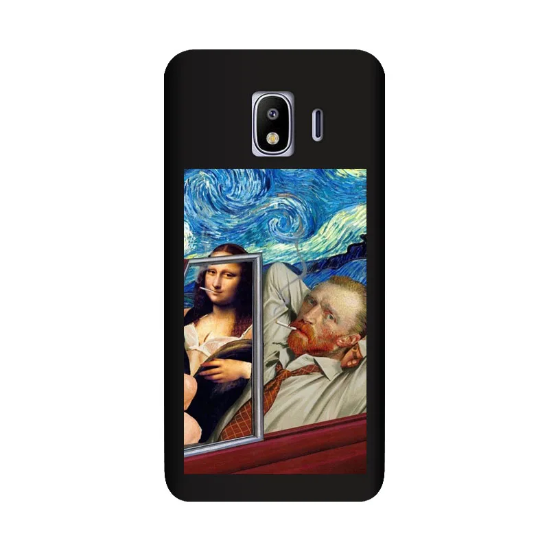 QAQsam Silicone For Samsung Galaxy J4 J400 Case Cartoon Statue Abstract Art Painted Soft TPU Back Cover Capa Fundas | Мобильные