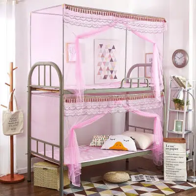 PINK LeRadore москитная сетка для студенческого общежития полиэфирная кружевная двухъярусная кровать сетки от насекомых для одиночной кровати Moustiquaires Pour Enfant - Цвет: PINK