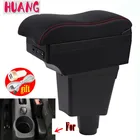 Подлокотник для Renault Sandero 2, Автомобильный Центральный контейнер для хранения из искусственной кожи с USB светильник кой