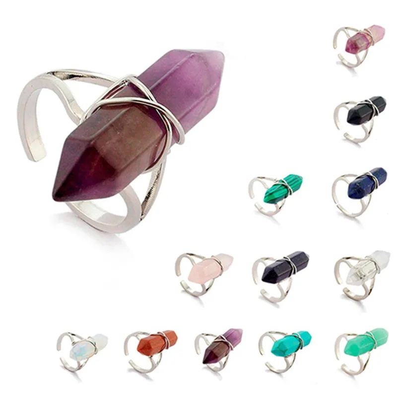 Женское кольцо с синтетическим кристаллом регулируемое шестигранной проволокой