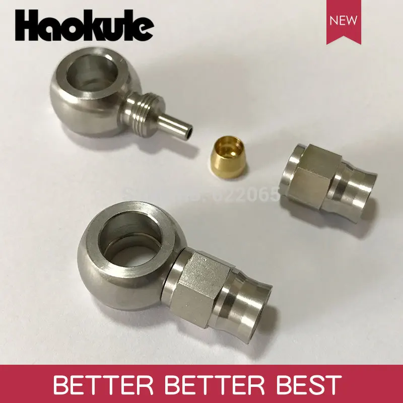 Haokule нержавеющая сталь прямой банджо 10 2 мм шланг Конец AN3 PTFE фитинги тормозной